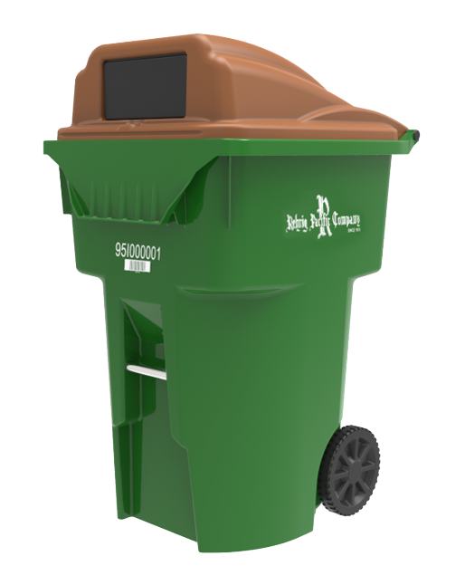 Photo of a 95 Gallon Nestable Bar Roll-Out Cart with Dome Lid
